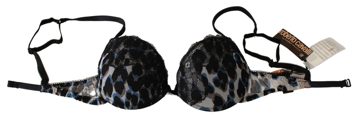 Roberto Cavalli Black Lace Reggiseno Nylon Bra Underwear