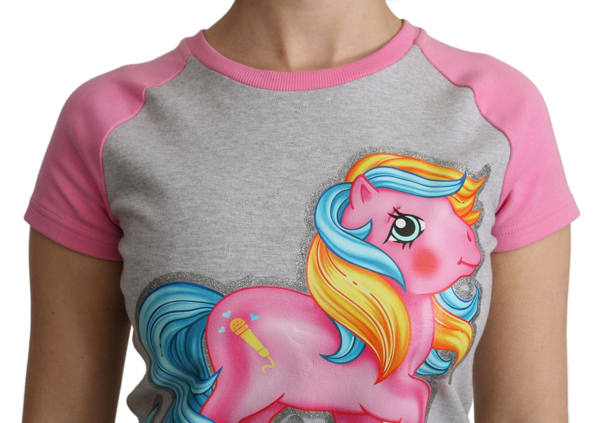 Moschino Gray and pink Cotton T-shirt My Little Pony Top Moschino