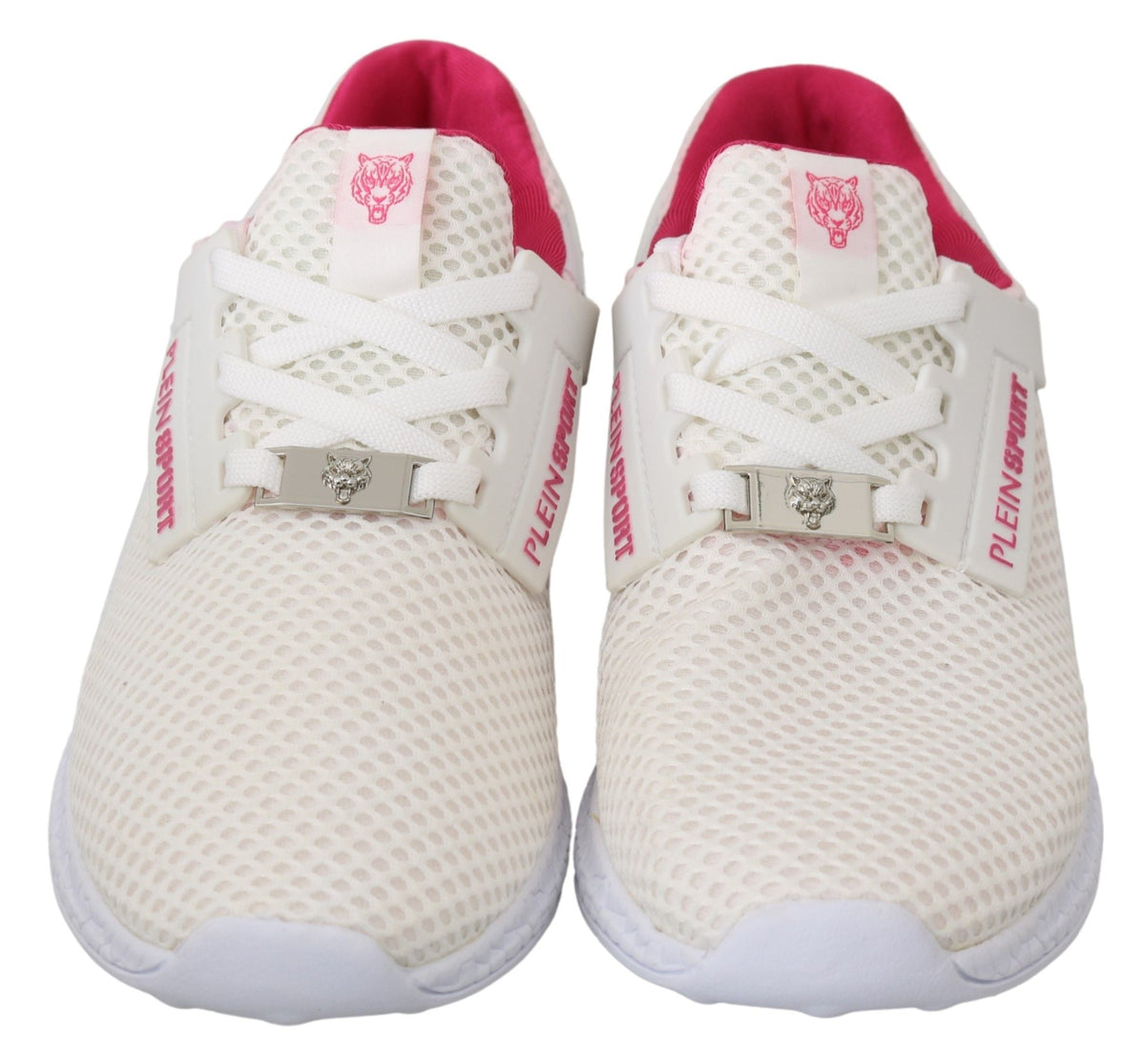 Philipp Plein White Pink Polyester Becky Sneakers Shoes Philipp Plein