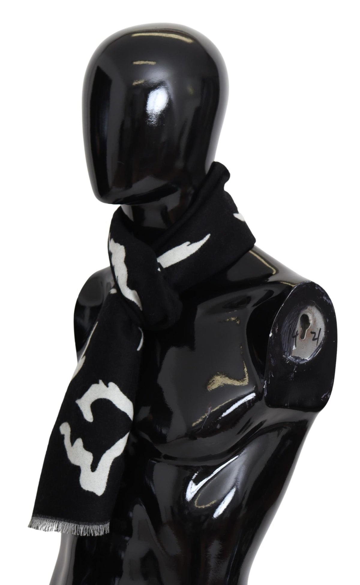 Givenchy Black White Wool Unisex Winter Warm Scarf Wrap Shawl Givenchy