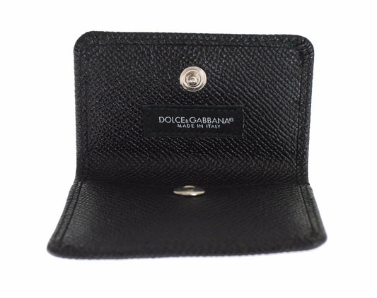 Sleek Black Leather Condom Case Wallet