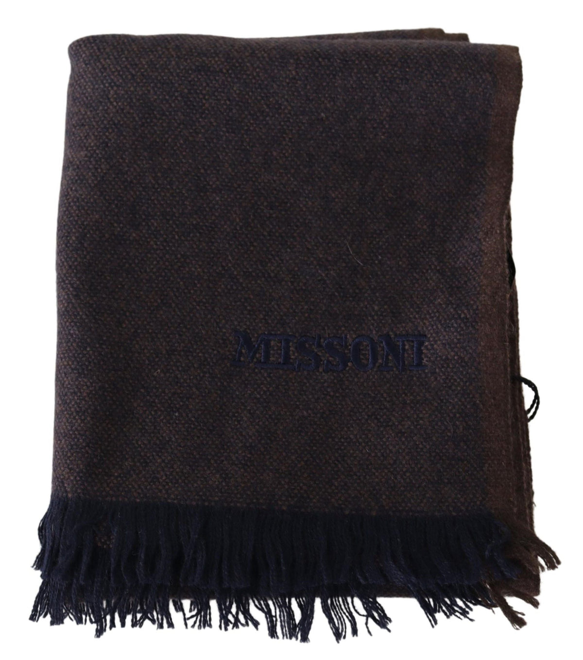 Missoni Brown 100% Cashmere Unisex Neck Wrap Fringes Scarf Missoni