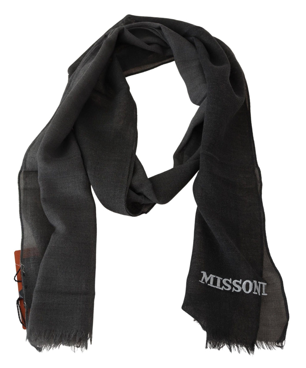 Missoni Black 100% Wool Unisex Neck Wrap Scarf Missoni