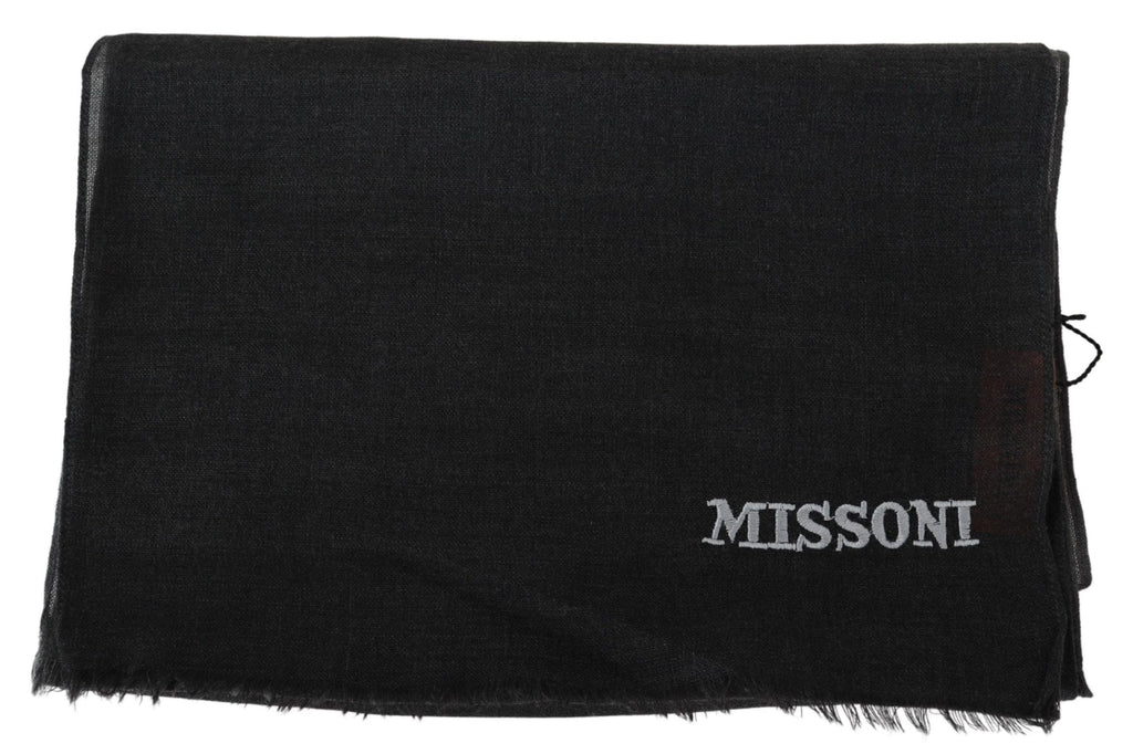 Missoni Black 100% Wool Unisex Neck Wrap Scarf Missoni