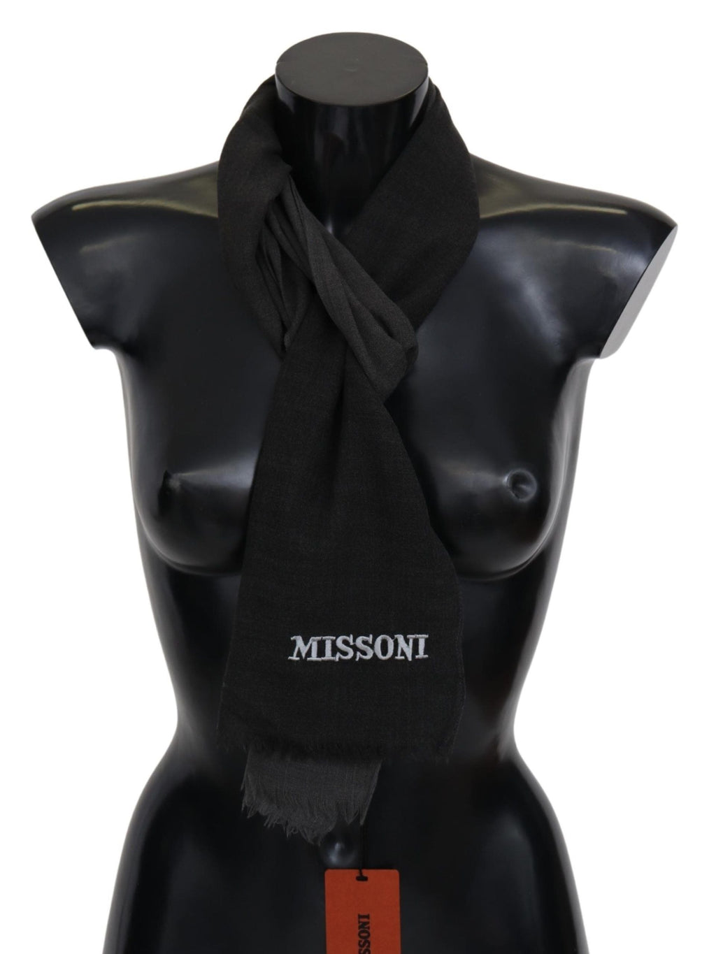Missoni Black 100% Wool Unisex Neck Wrap Scarf Missoni