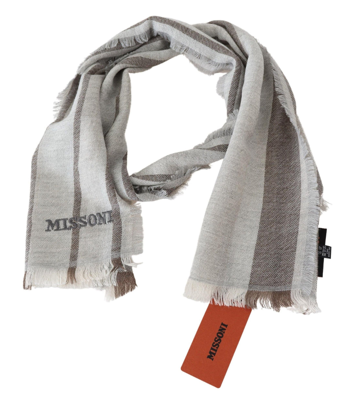 Missoni Multicolor Striped Wool Unisex Neck Wrap Scarf Missoni