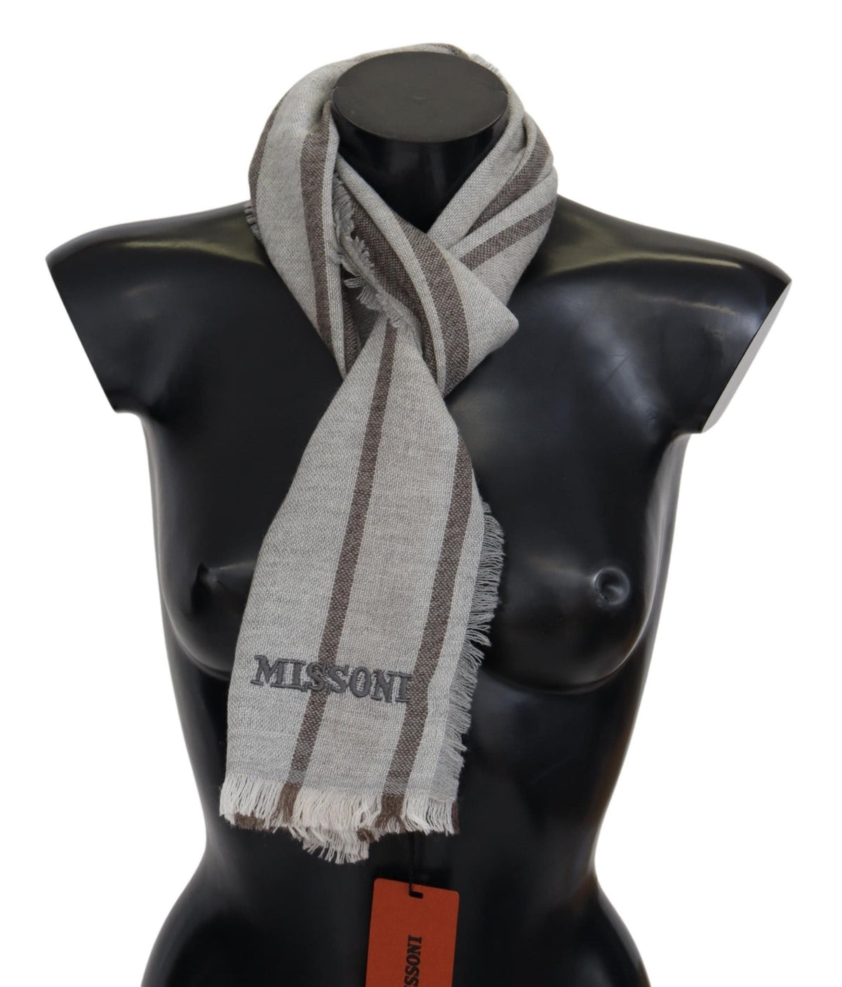 Missoni Multicolor Striped Wool Unisex Neck Wrap Scarf Missoni