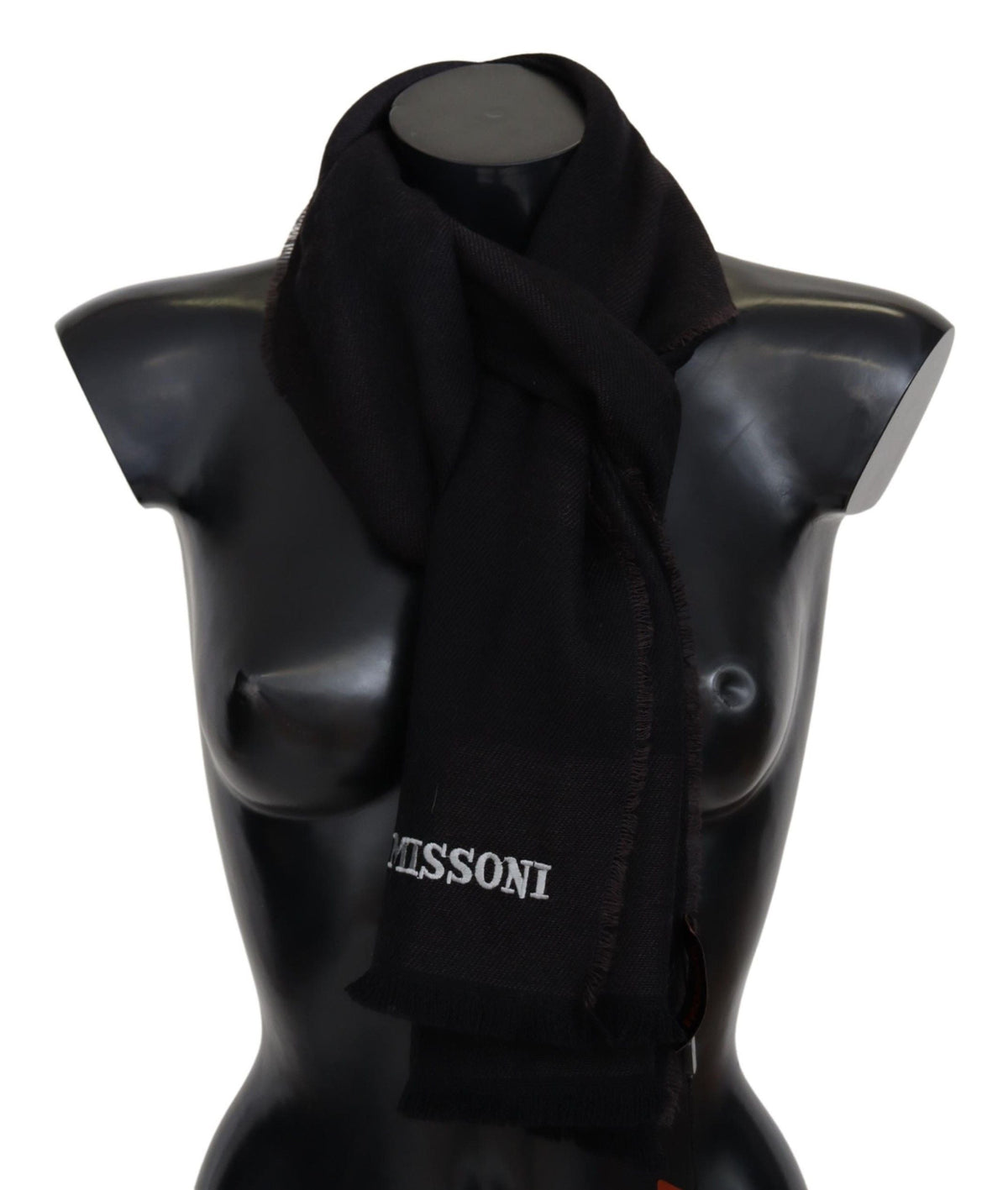 Missoni Black 100% Wool Unisex Neck Wrap Scarf Missoni