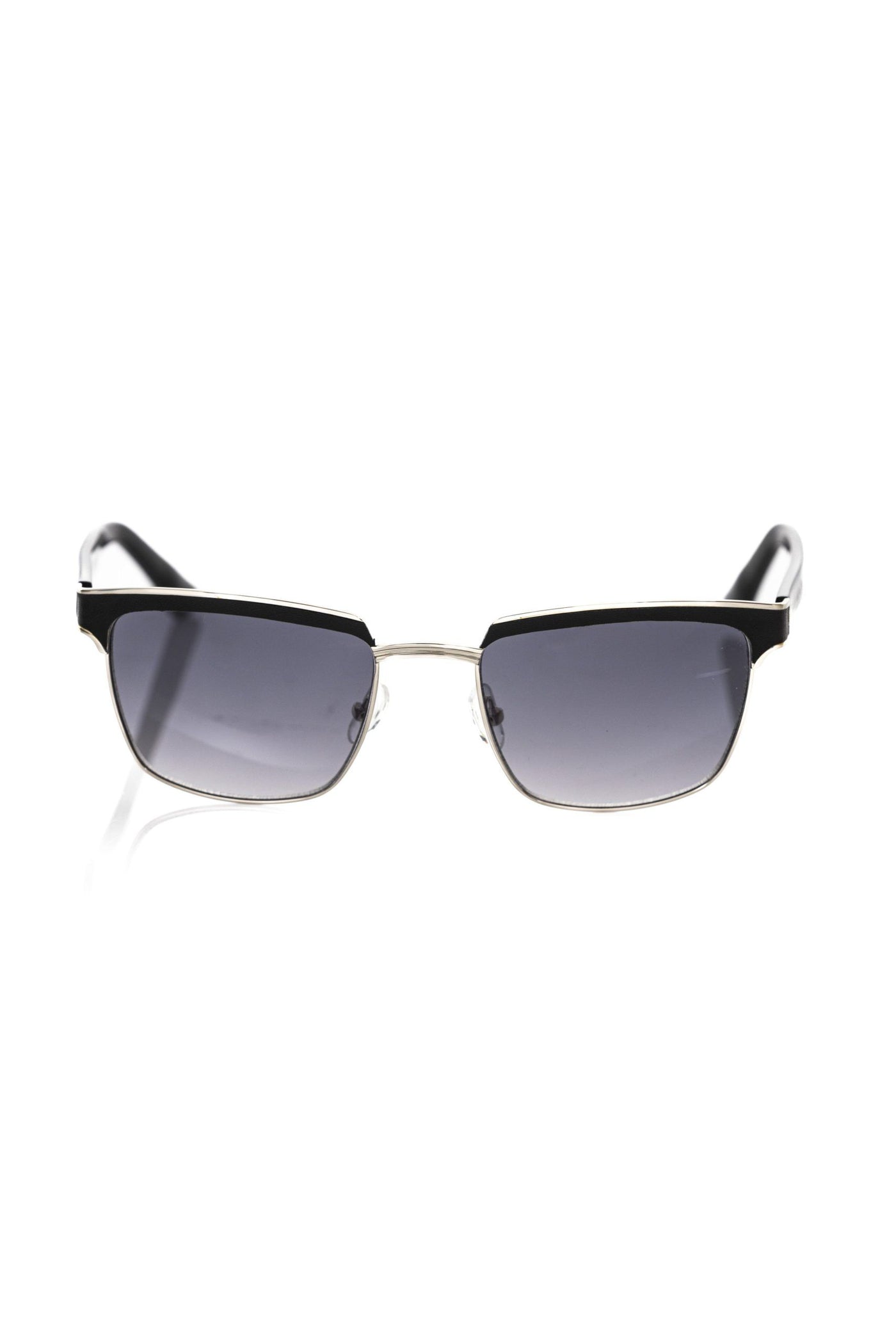 Frankie Morello Black Metallic Fibre Men Sunglasses