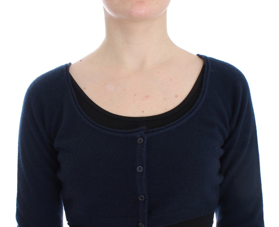 Ermanno Scervino Blue Cashmere Cardigan Sweater