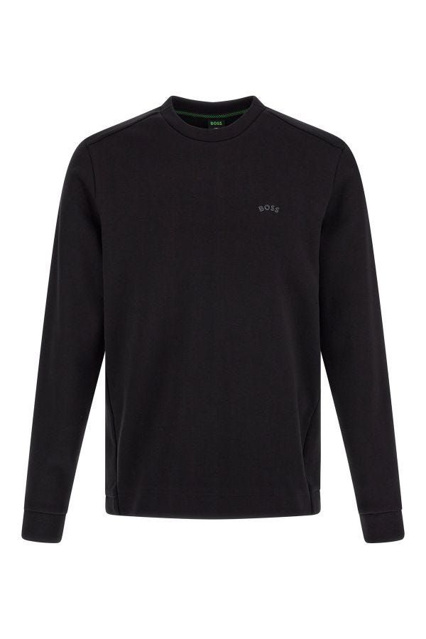 Hugo Boss Black Cotton Logo Details Sweatshirt Hugo Boss