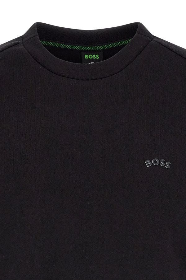 Hugo Boss Black Cotton Logo Details Sweatshirt Hugo Boss