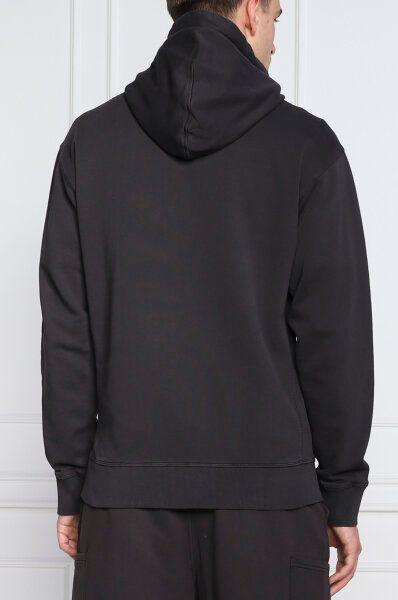 Hugo Boss Dark Blue Cotton Logo Details Hooded Sweatshirt Hugo Boss