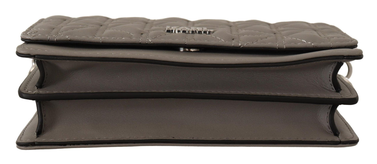 Karl Lagerfeld Light Grey Leather Crossbody Bag Karl Lagerfeld