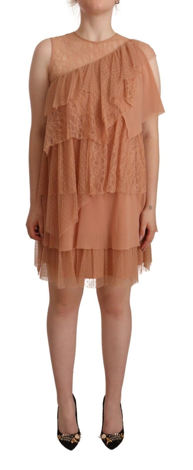 Liu Jo Pink Lace Sleeveless Mini Shift Layered Dress Liu Jo