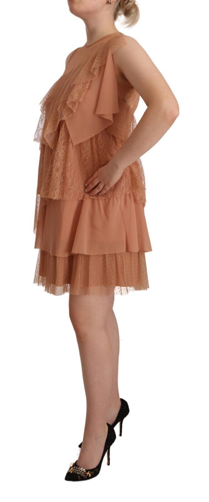 Liu Jo Pink Lace Sleeveless Mini Shift Layered Dress Liu Jo