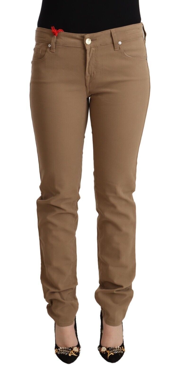 Jacob Cohen Brown Cotton Stretch Mid Waist Skinny Pants Jacob Cohen