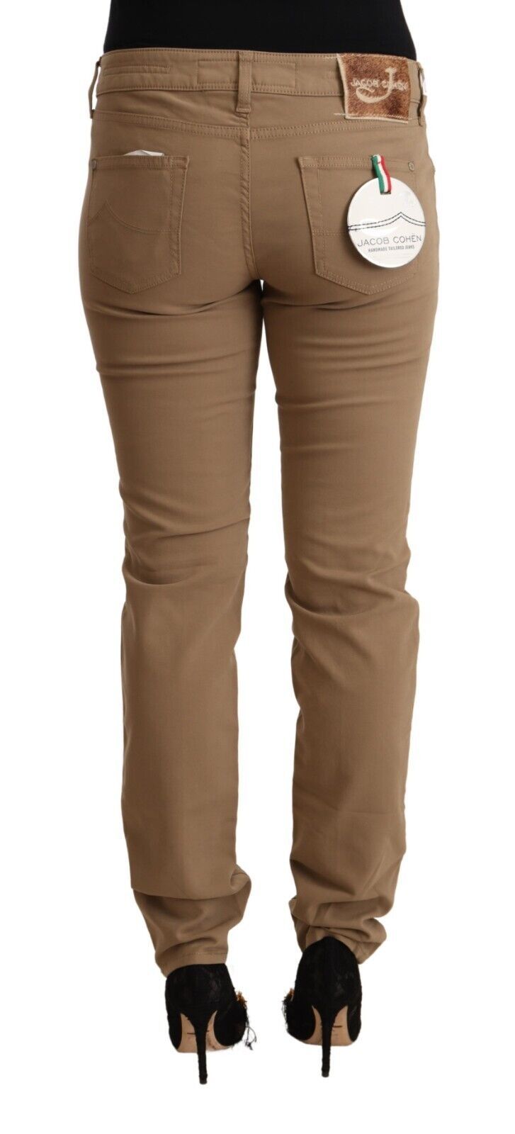Jacob Cohen Brown Cotton Stretch Mid Waist Skinny Pants Jacob Cohen
