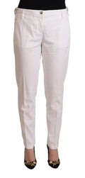 Jacob Cohen White Mid Waist Tapered Birgitte Pants Jacob Cohen