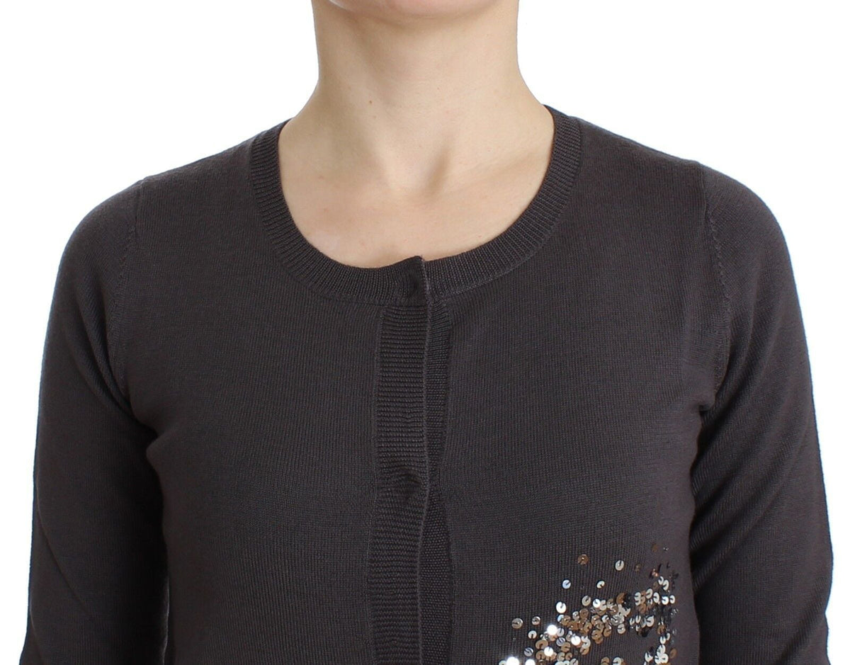 John Galliano Purple Wool Sequined Cardigan Knit Sweater John Galliano