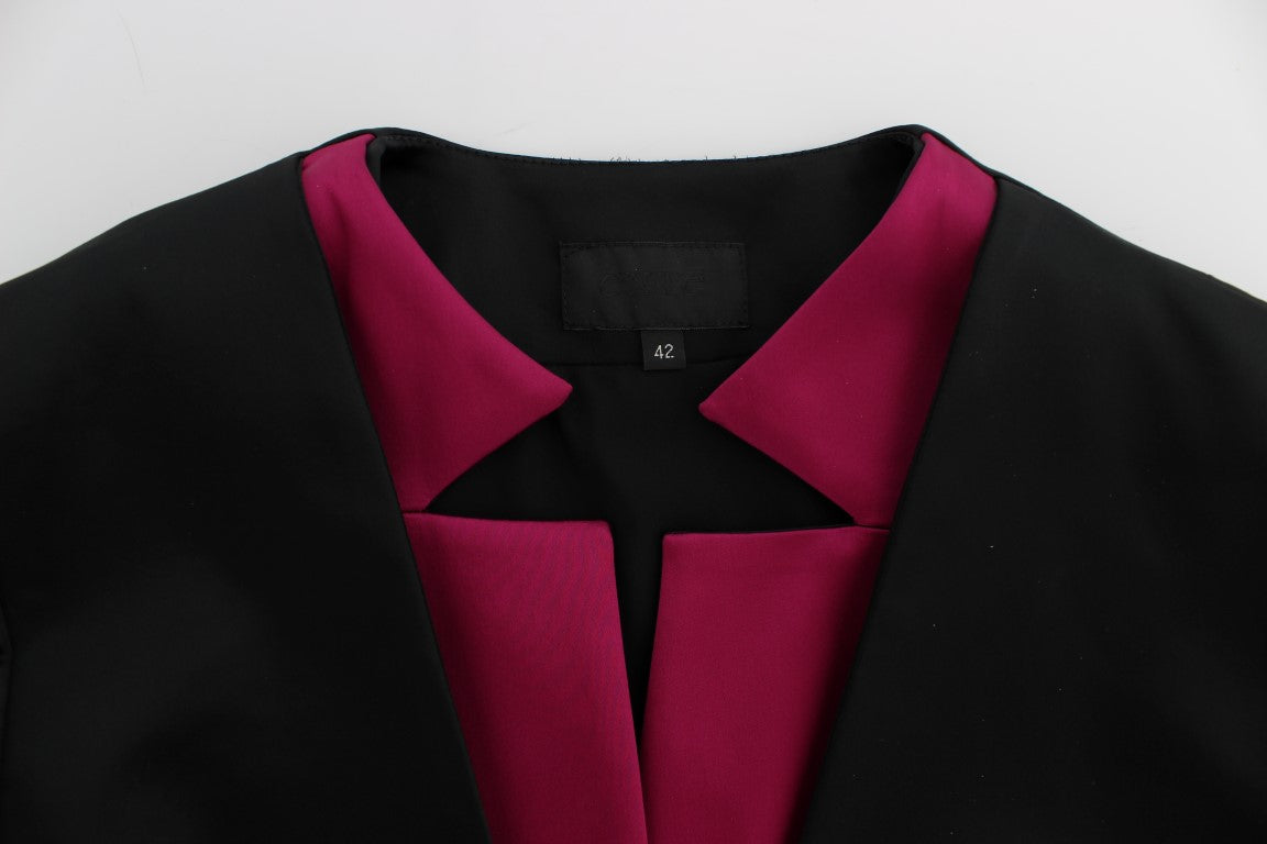 Exte Black Pink Stretch Blazer Jacket