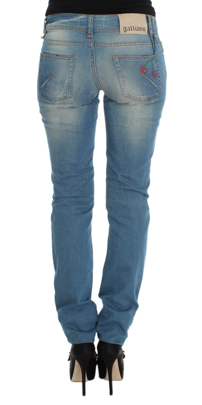 John Galliano Blue Wash Cotton Blend Slim Fit Jeans - BrandFit 88