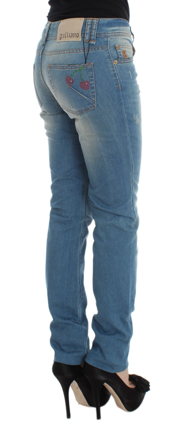 John Galliano Blue Wash Cotton Blend Slim Fit Jeans - BrandFit 88