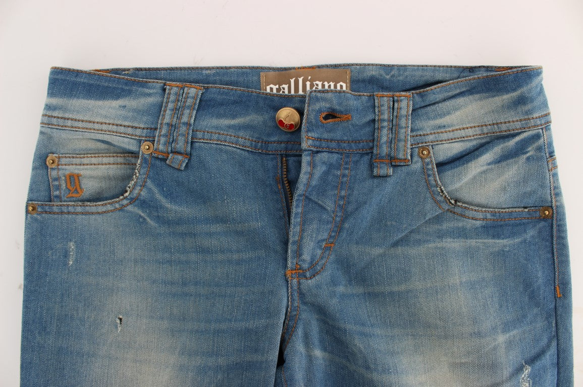 John Galliano Blue Wash Cotton Blend Slim Fit Jeans - BrandFit 88