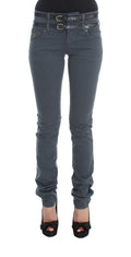 John Galliano Blue Cotton Blend Slim Fit High Waist Jeans John Galliano