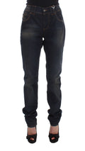 John Galliano Blue Wash Cotton Blend Boyfriend Fit Jeans John Galliano