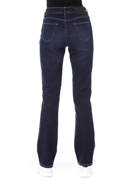 Baldinini Trend Blue Cotton Women Jeans with Tricolor Pocket Detail