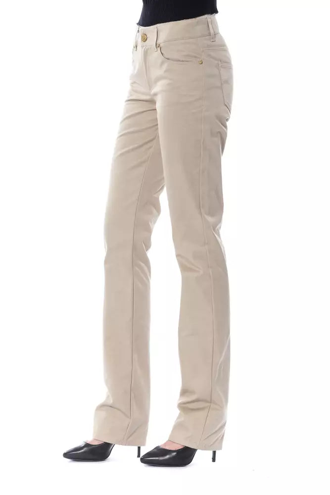 BYBLOS Beige Cotton Women Pant - BrandFit 88