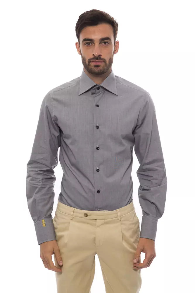 Billionaire Italian Couture Black Cotton Men Shirt - BrandFit 88