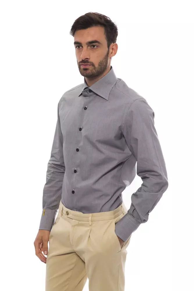 Billionaire Italian Couture Black Cotton Men Shirt - BrandFit 88