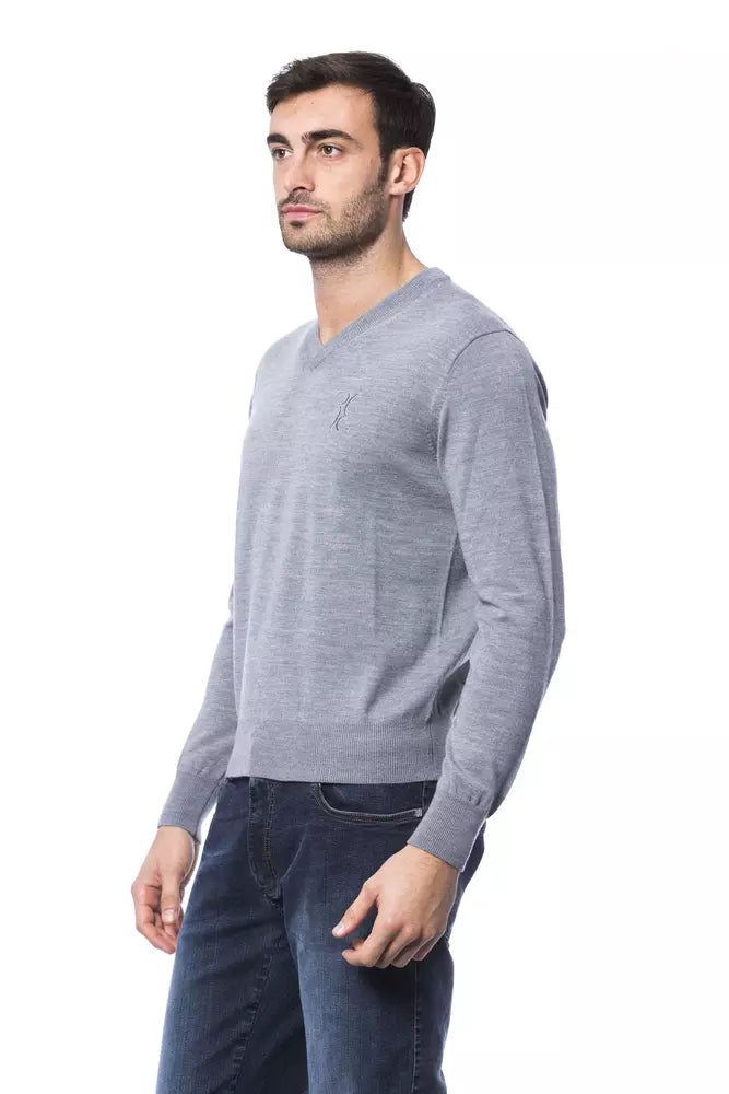 Billionaire Italian Couture Gray Merino Wool Men Sweater - BrandFit 88