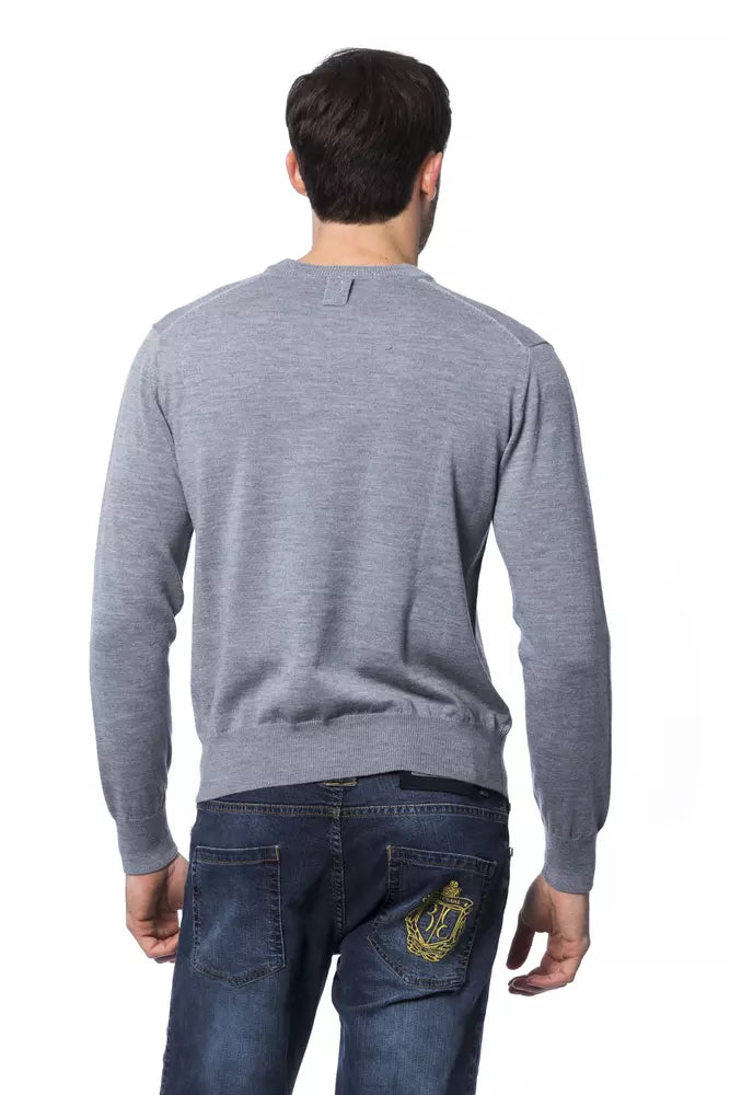 Billionaire Italian Couture Gray Merino Wool Men Sweater - BrandFit 88