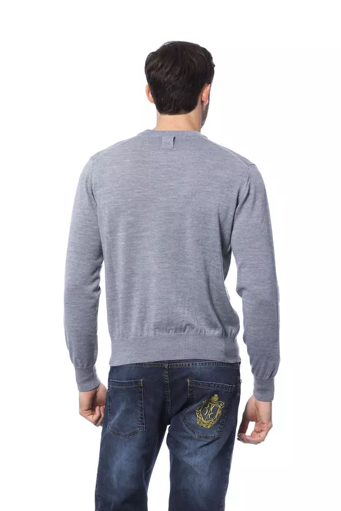 Billionaire Italian Couture Gray Merino Wool Men Sweater - BrandFit 88