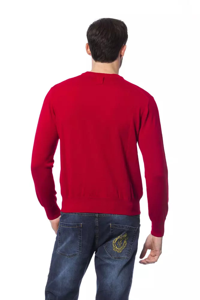 Billionaire Italian Couture Red Merino Wool Men Sweater - BrandFit 88