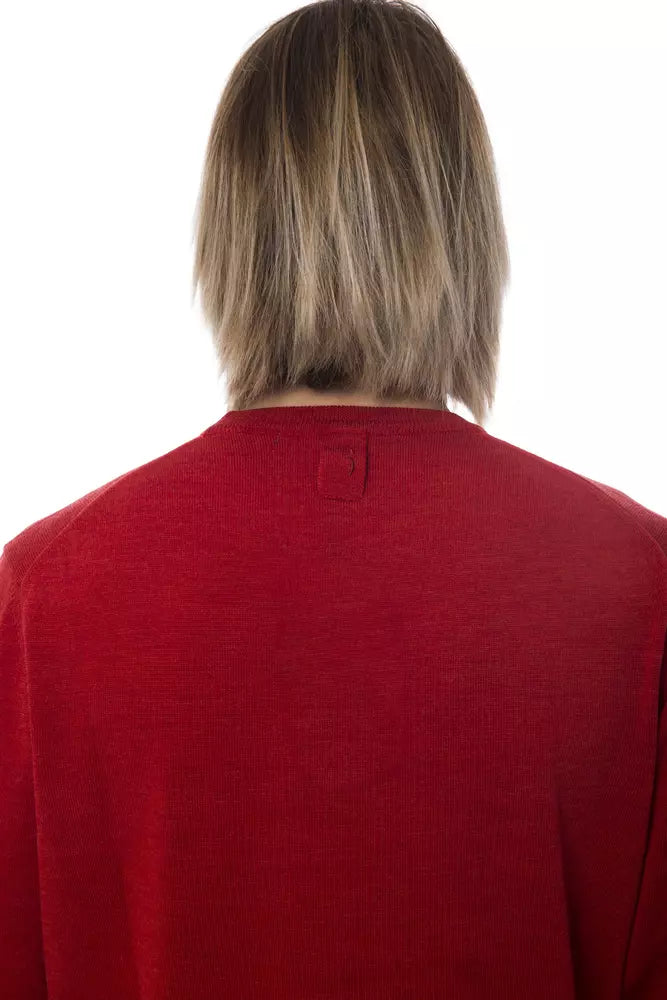 Billionaire Italian Couture Red Merino Wool Men Sweater - BrandFit 88