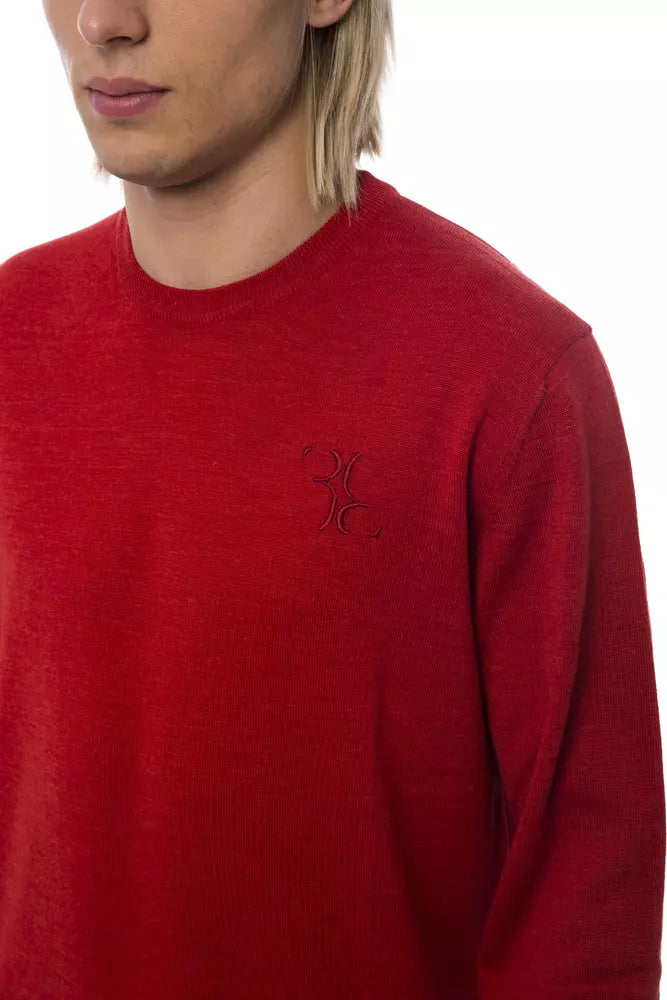 Billionaire Italian Couture Red Merino Wool Men Sweater - BrandFit 88