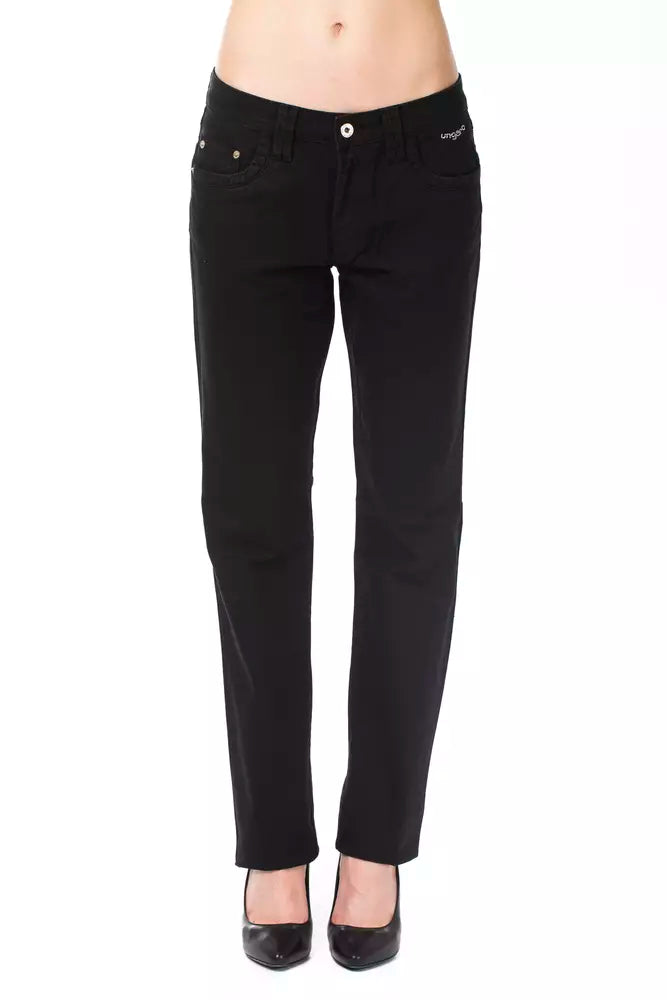 Ungaro Fever Black Cotton Women's Pants