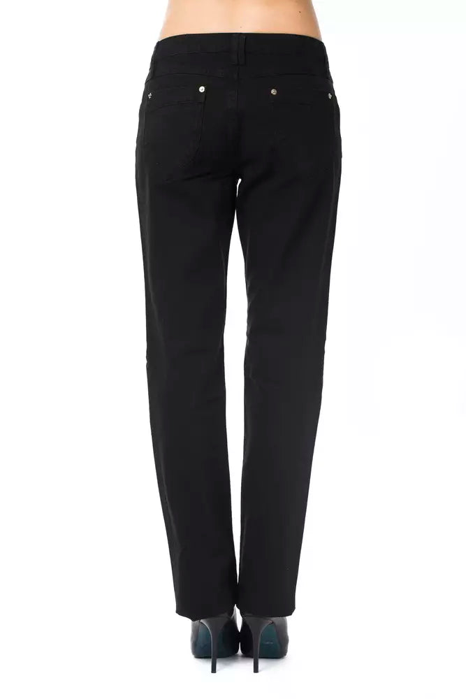 Ungaro Fever Black Cotton Women's Pants