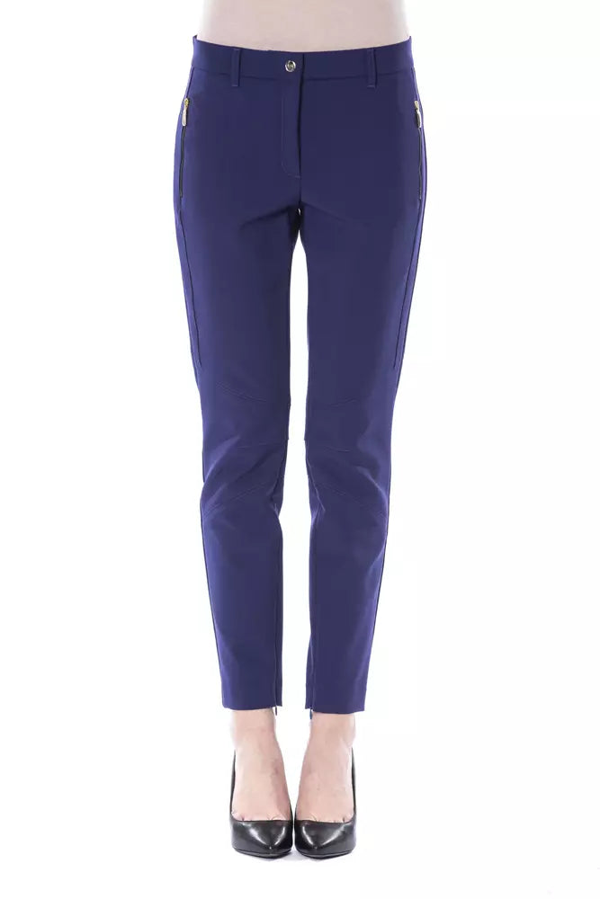 BYBLOS Blue Polyester Women's Slim-Fit Pant - BrandFit 88