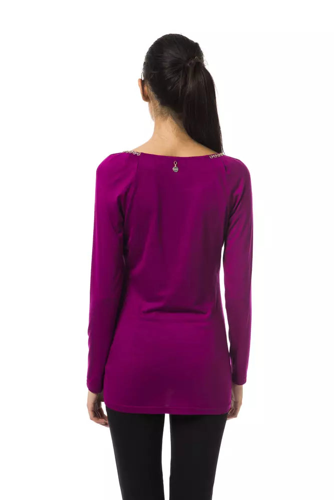 BYBLOS Purple Viscose Women Top - BrandFit 88