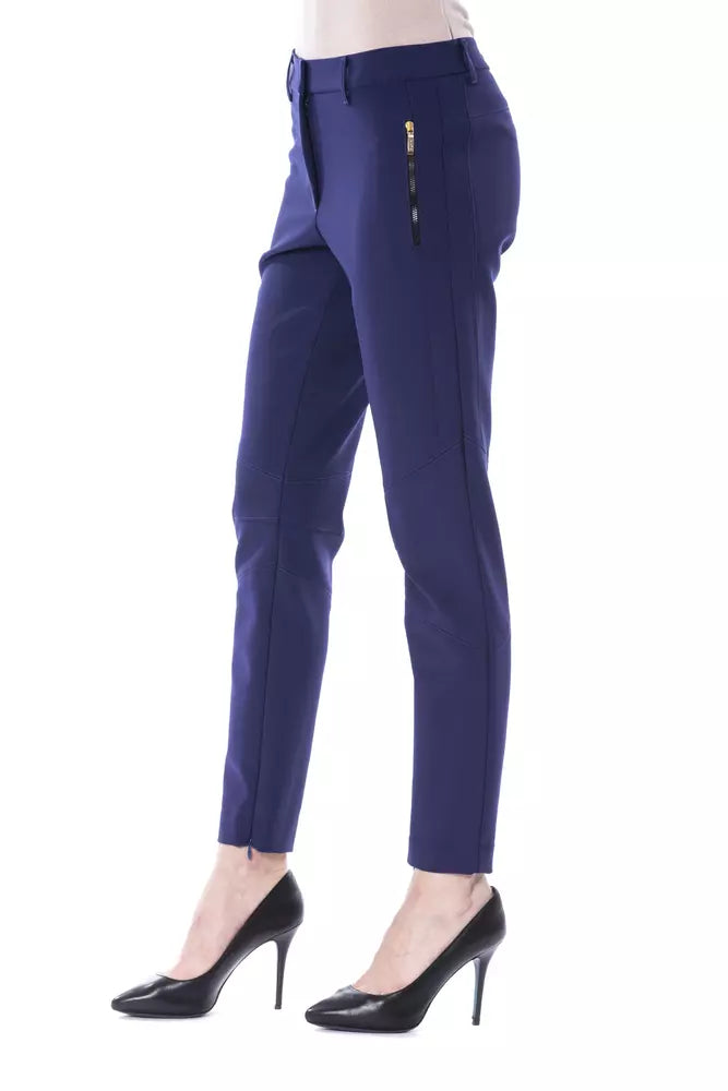 BYBLOS Blue Polyester Women's Slim-Fit Pant - BrandFit 88