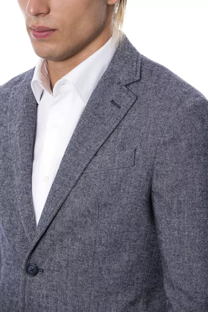 Verri Blue Polyester Blazer