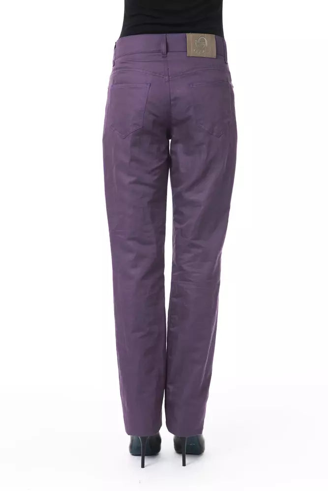 BYBLOS Purple Cotton Women Pant - BrandFit 88