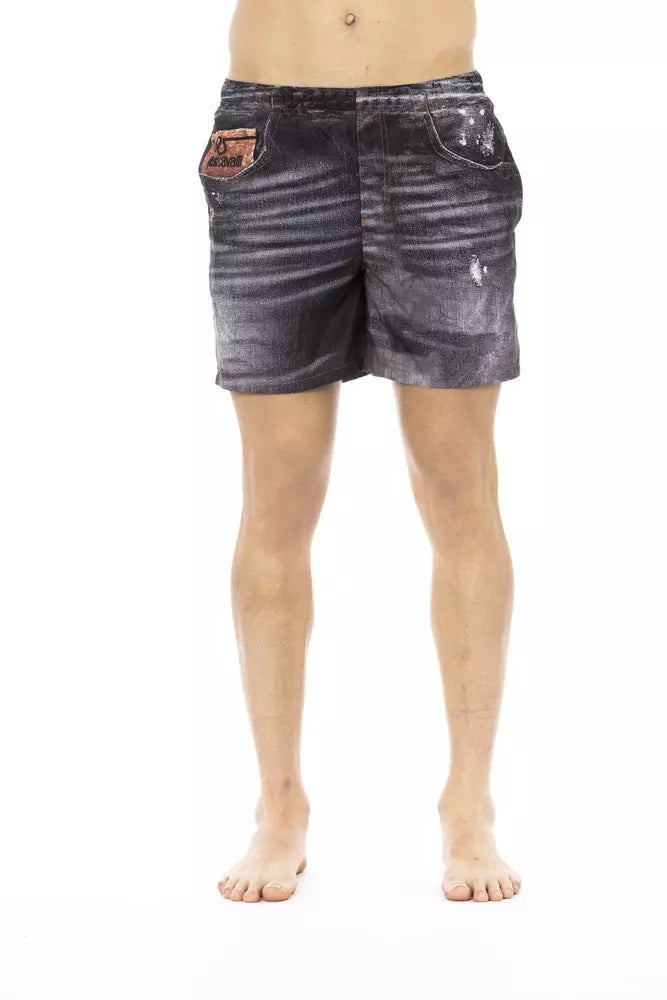 Just Cavalli Black Polyester Men's Swim Short - BrandFit 88