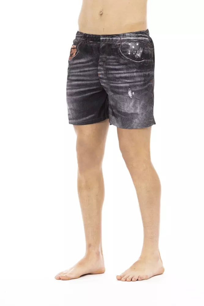 Just Cavalli Black Polyester Men's Swim Short - BrandFit 88