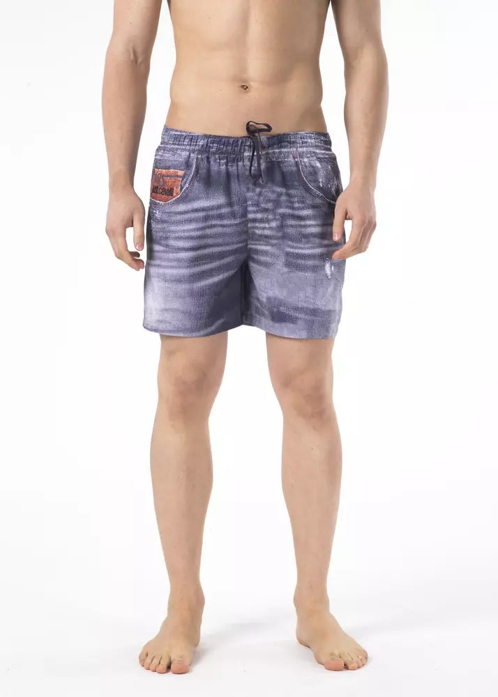 Just Cavalli Blue Polyester Men Swimwear Short - BrandFit 88